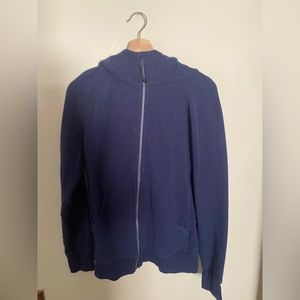 Lululemon full zip hooded Navy sweatshirt Great Condition Size 12